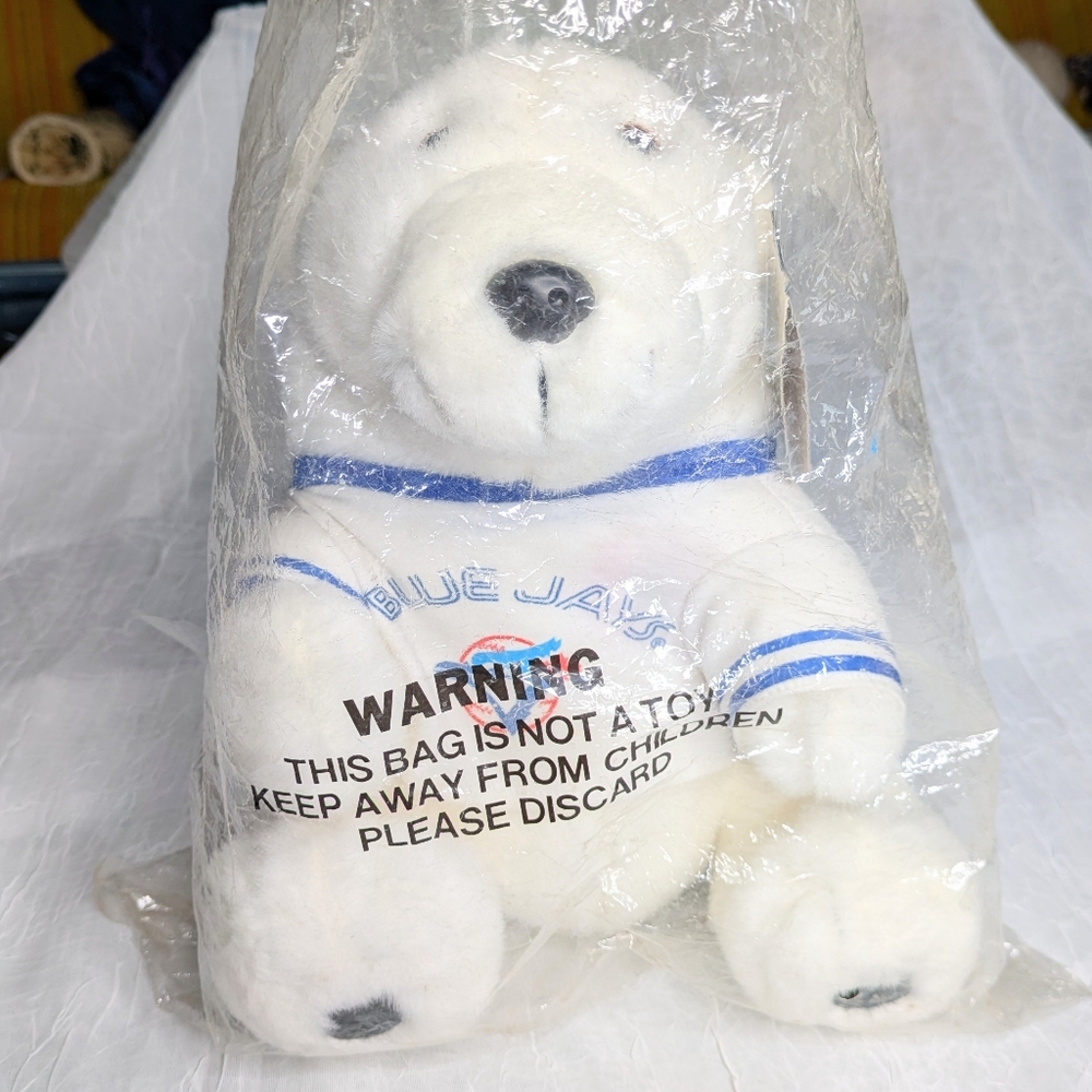Vintage Coca Cola Blue Jays Plush Bear Still Sealed In Package
